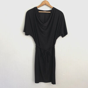 Komarov Black Dress Women Size XS Short Sleeve Stretch Sheath Career